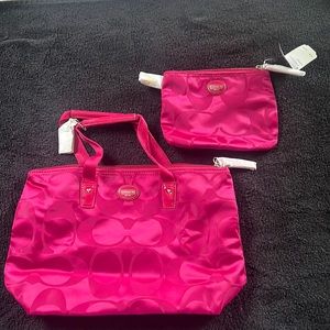 Coach travel bag and cosmetic pouch new with tags